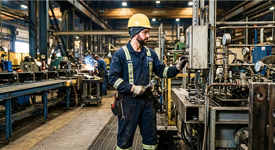 Industrial workwear coveralls and hi-vis